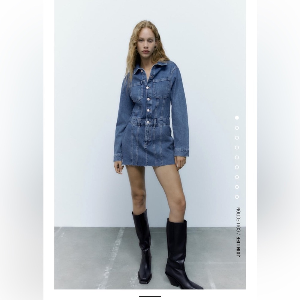 New denim Zara dress button up SOLD OUT